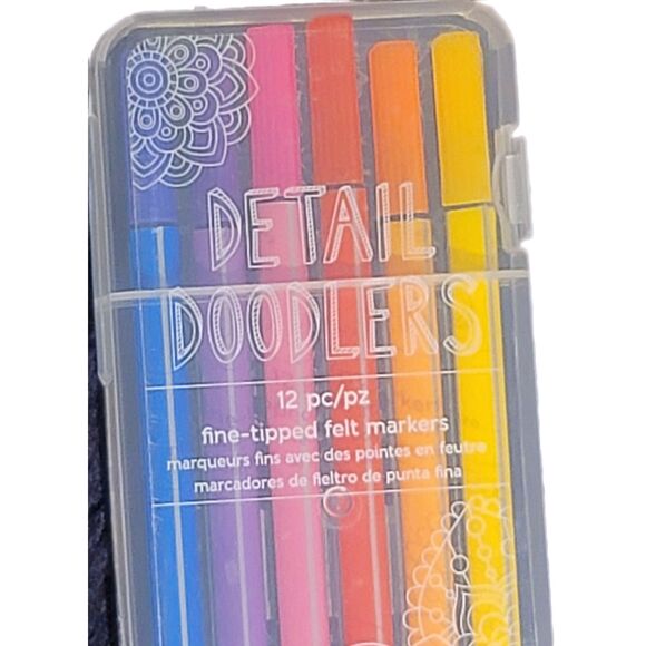 Detail Doodlers Fine-Tipped Felt Markers 12pcs - Picture 2 of 5